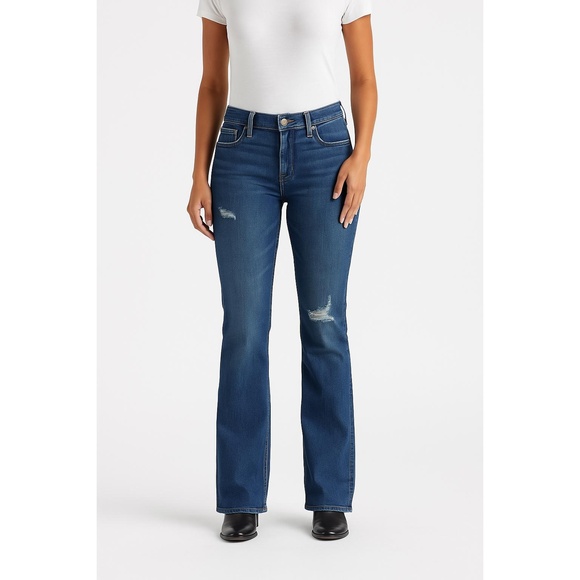 Lucky Brand Denim - Lucky Bridgette Bootcut Jeans Blue Distressed Denim Five Pocket Zip Fly Womens 1